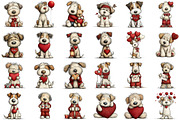 Whimsical Valentine Dog Clipart, an Illustration by Sublimation Artist (Thumbnail 2 of 6)