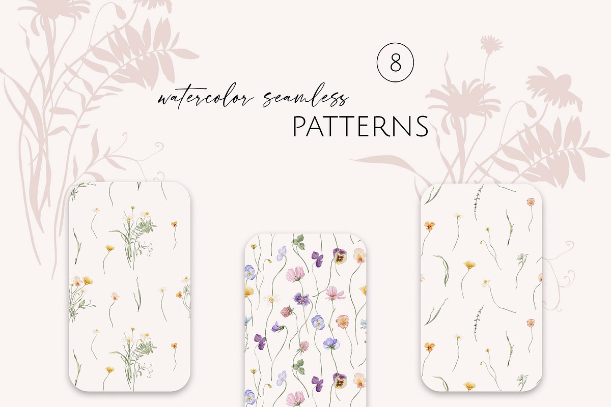 FIELD watercolor wildflowers, a Decorative Illustration by Yuliia Lashevska (Photo 8 of 13)