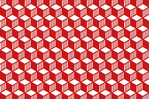Red Isometric Cube Optical Illusion, a Pattern Graphic by Mightyfire