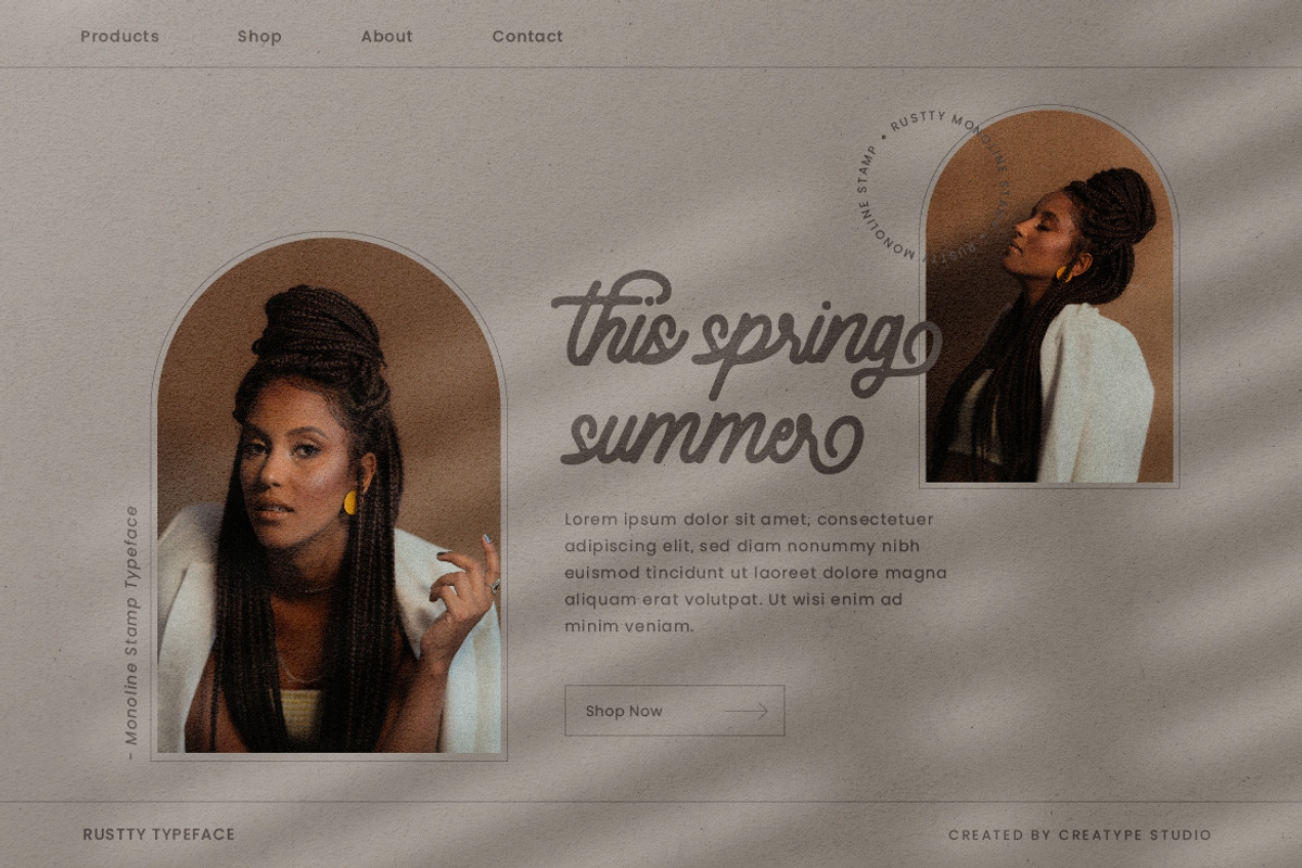 Rustty Monoline Stamp Typeface, a Script Font by Creatype Studio