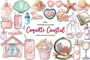 Coquette Coastal Clipart Bundle, an Illustration by CreationArt