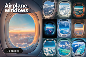 76 Airplane windows, a Holiday Photo by Handmadefont