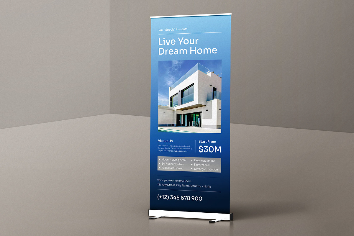 DHAMA | Real Estate Roll Up Banner, a Stationery Template by Neermana (Photo 3 of 4)