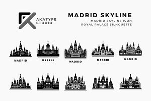Madrid Skyline Icon Vector, an Icon by Akatype Studio