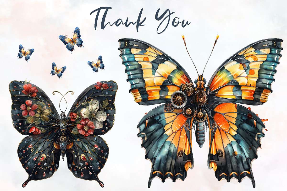 Gothic Spring Butterfly Clipart, an Illustration by RobertsArt (Photo 6 of 7)