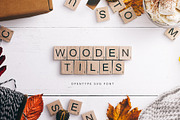 Wooden Tiles Font, a Font by Custom Scene (Thumbnail 1 of 8)