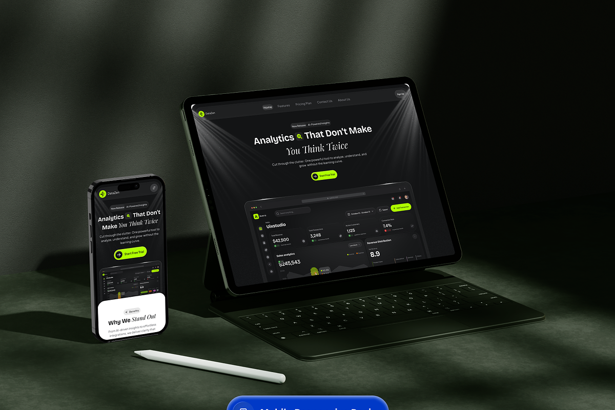 DataZen-Analytics SaaS Website ui, a Landing Page Template by Brix Lab (Photo 9 of 13)