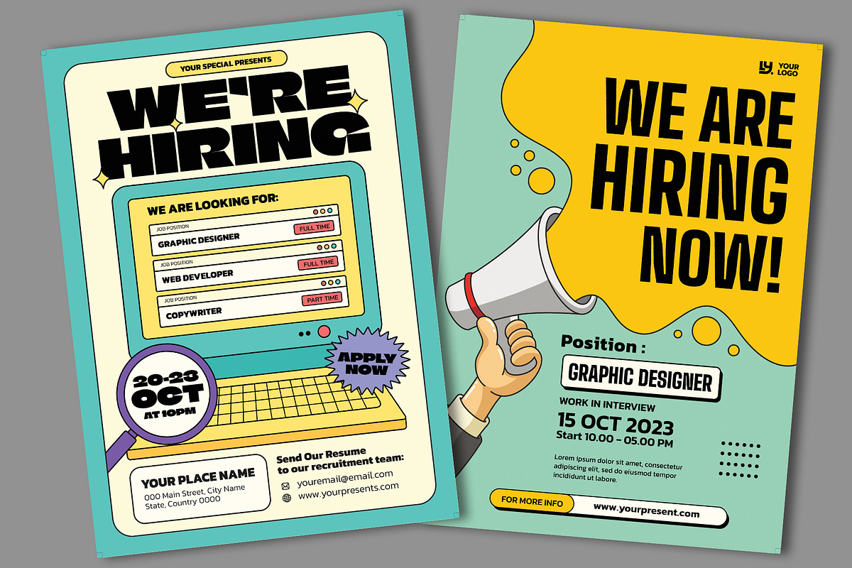 We're Hiring Flyer (16 Assets), a Flyer Template by Graptail (Photo 8 of 12)