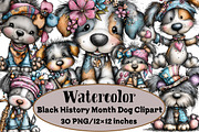 Black History Month Dog Clipart, an Illustration by Design Market (Thumbnail 1 of 3)