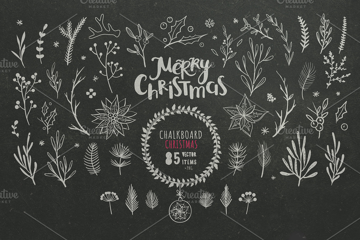 Christmas doodles, vector clipart., a Decorative Illustration by harmonia_green_art (Photo 1 of 3)