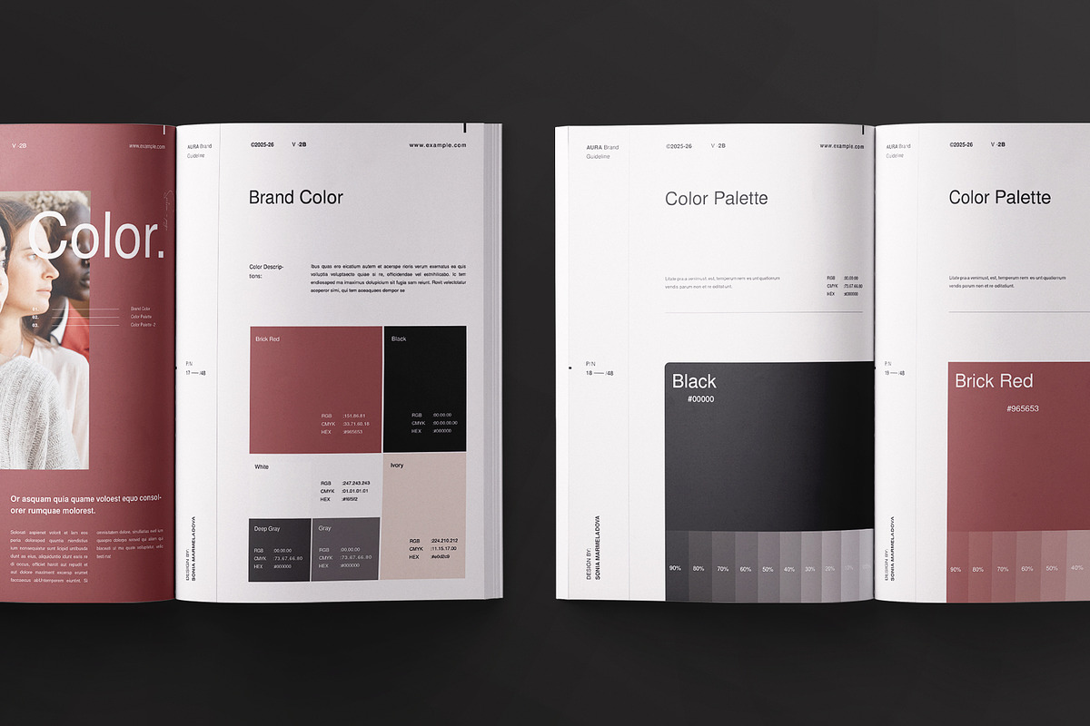 AURA | Brand Guidelines Template, a Brochure Template by ArtisanaAura (Photo 8 of 20)