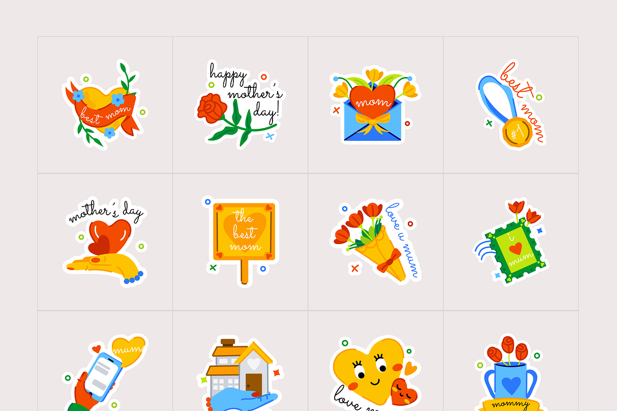 Happy Mother's Day Stickers, an Emoji Icon by Prosymbols (Photo 7 of 11)
