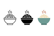 Steaming Rice Bowl Vector Art, a Solid Icon by Artonix (Thumbnail 2 of 2)