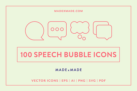 Speech Bubble Icons, an Outline Icon by Made by Made