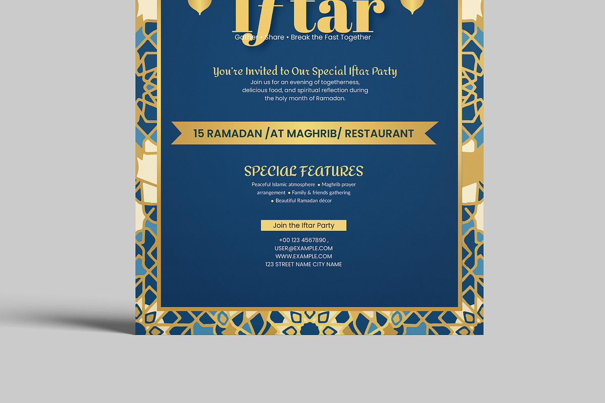 Ramadan Iftar Party flyer, a Flyer Template by MightyDesign (Photo 5 of 8)