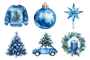 Blue Christmas Clipart, an Illustration by Daily.Designs (Thumbnail 5 of 5)
