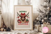 Funny Cow Merry Christmas PNG, an Illustration by CreationArt (Thumbnail 3 of 4)