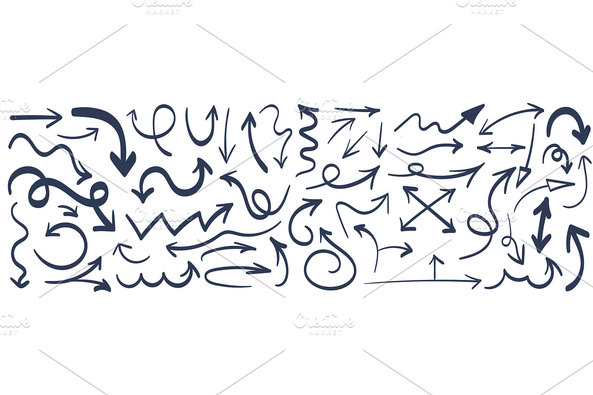 Hand drawn doodle arrows icons, an Object Illustration by Lemberg Vector