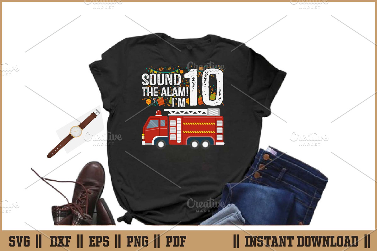 Sound The Alarm I’m 10 Birthday Boy, an Illustration by Handy Arts Studio (Photo 2 of 3)