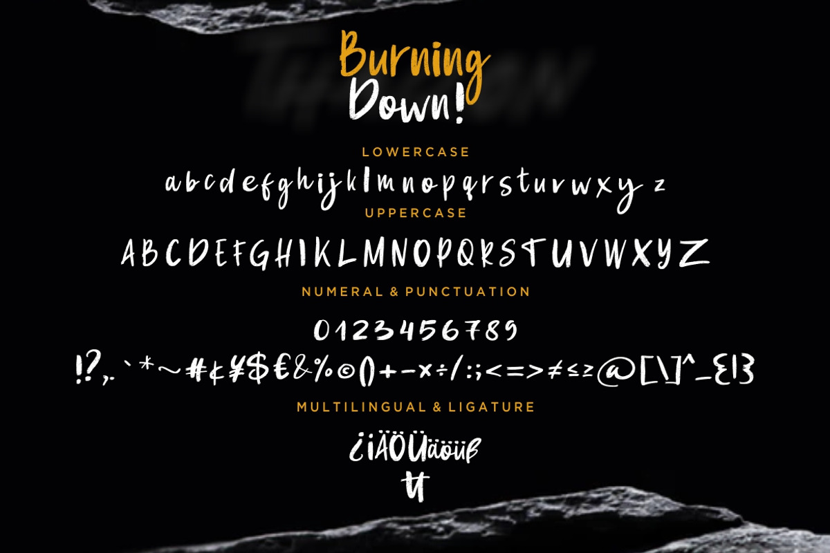 Burning Down Advertisement Font preview 7