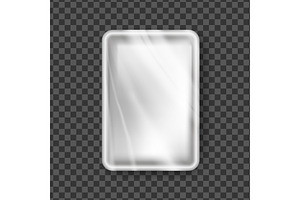 Plastic Tray Vector. Transparent