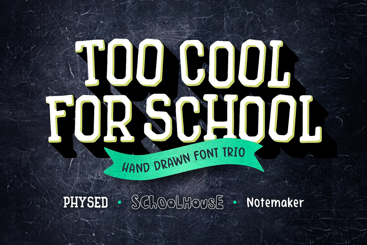 Too Cool for School Font Trio