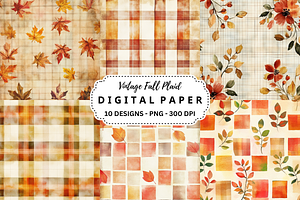 Vintage Fall Plaid, a Pattern Graphic by PcuDesigns Illustrations