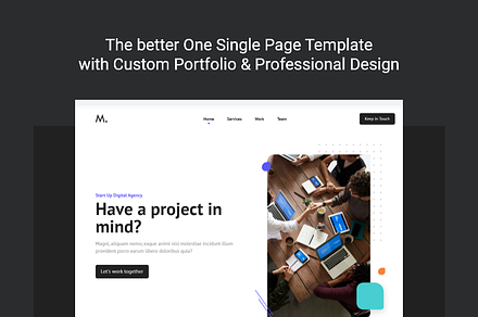 Startup One Page Template