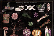 Woodland Witch - Clipart collection, an Illustration by Gaynor Carradice Designs (Thumbnail 3 of 5)