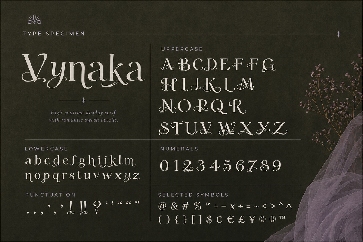 Vynaka Romantic Display Serif, a Script Font by Nouric Design (Photo 2 of 5)