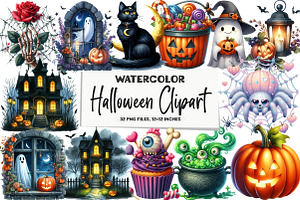 Halloween Clipart, an Illustration by DreamArtGraphic
