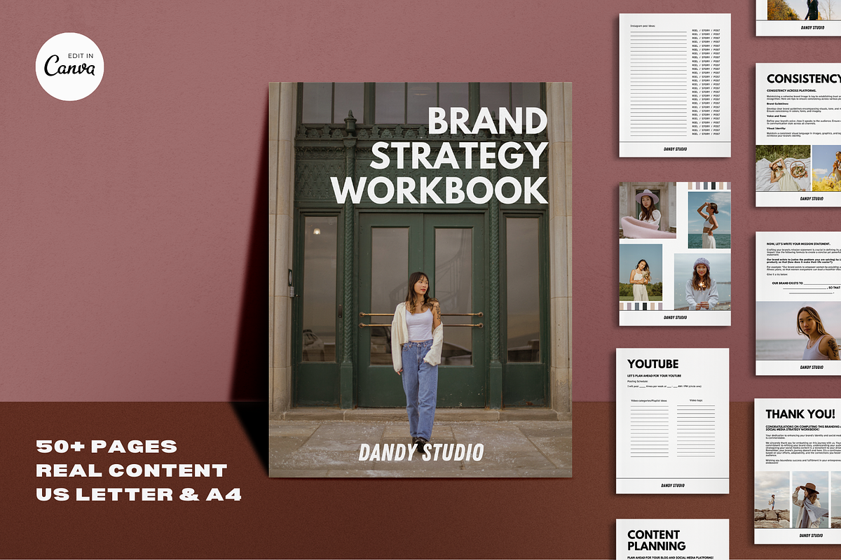 Brand Strategy Workbook for Canva, a Marketing Template by Dandy Studio (Photo 1 of 7)