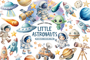 Space Astronauts Clipart Set, a Person Illustration by TatiMockup (Thumbnail 1 of 7)