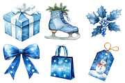 Blue Christmas Clipart Sublimation, an Illustration by Daily.Designs (Thumbnail 5 of 5)