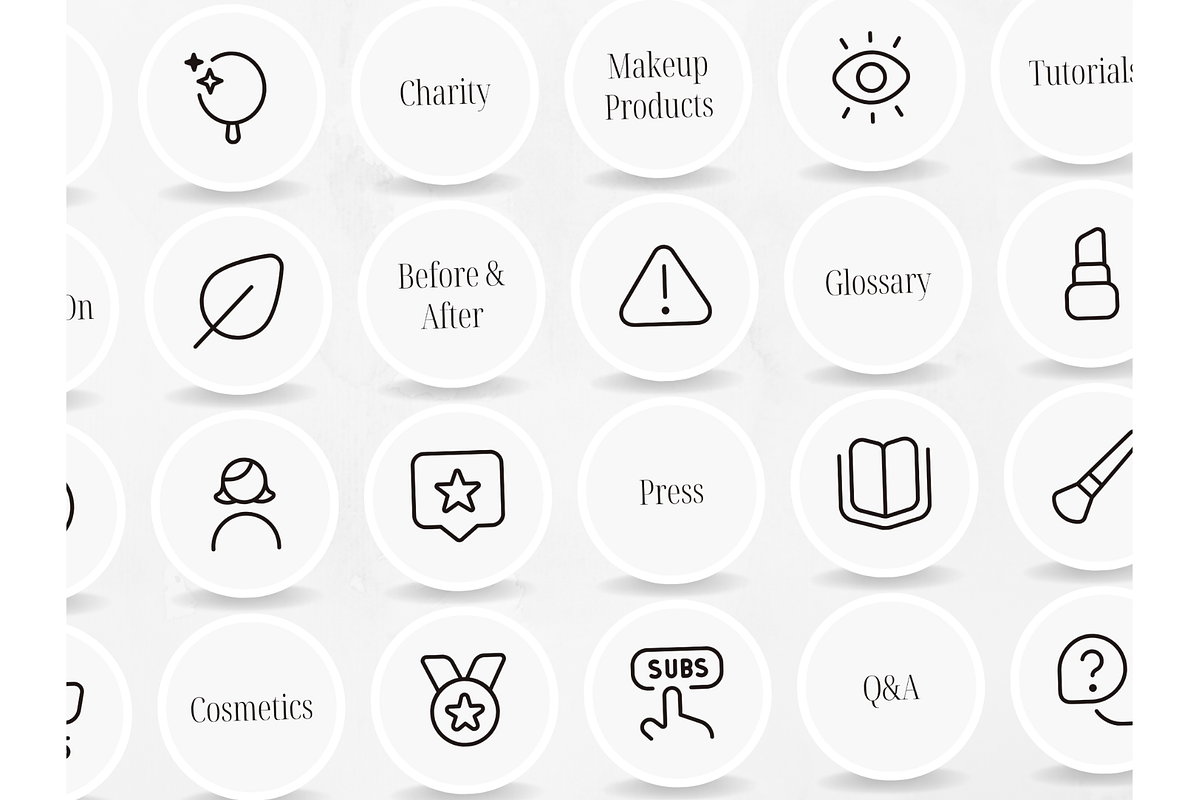100 Beige MakeUp Story Highlights, a Social Media Template by PatternLab. (Photo 8 of 9)
