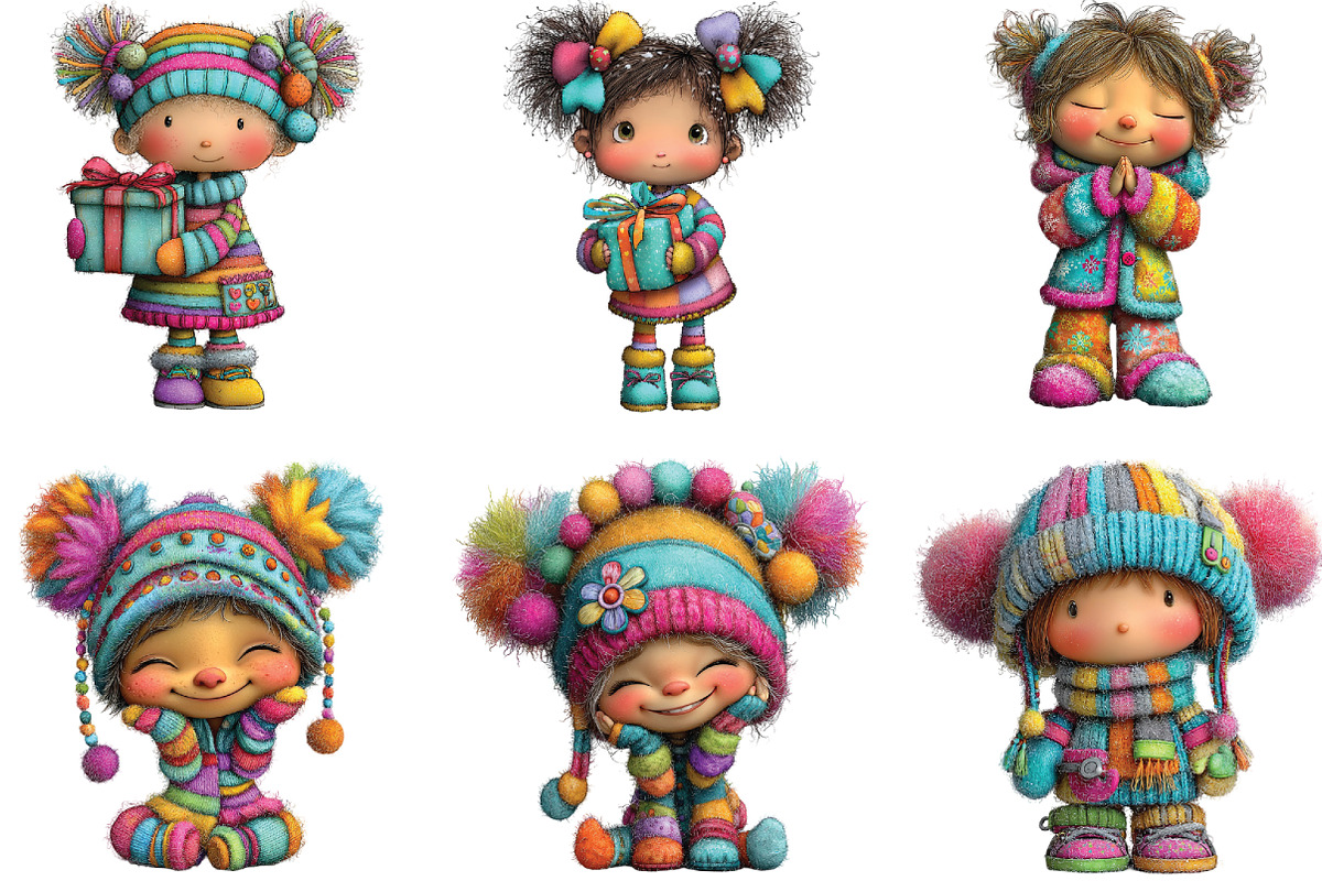 Whimsical Christmas Baby Kid Clipart, an Illustration by CraftArtStudio (Photo 3 of 6)
