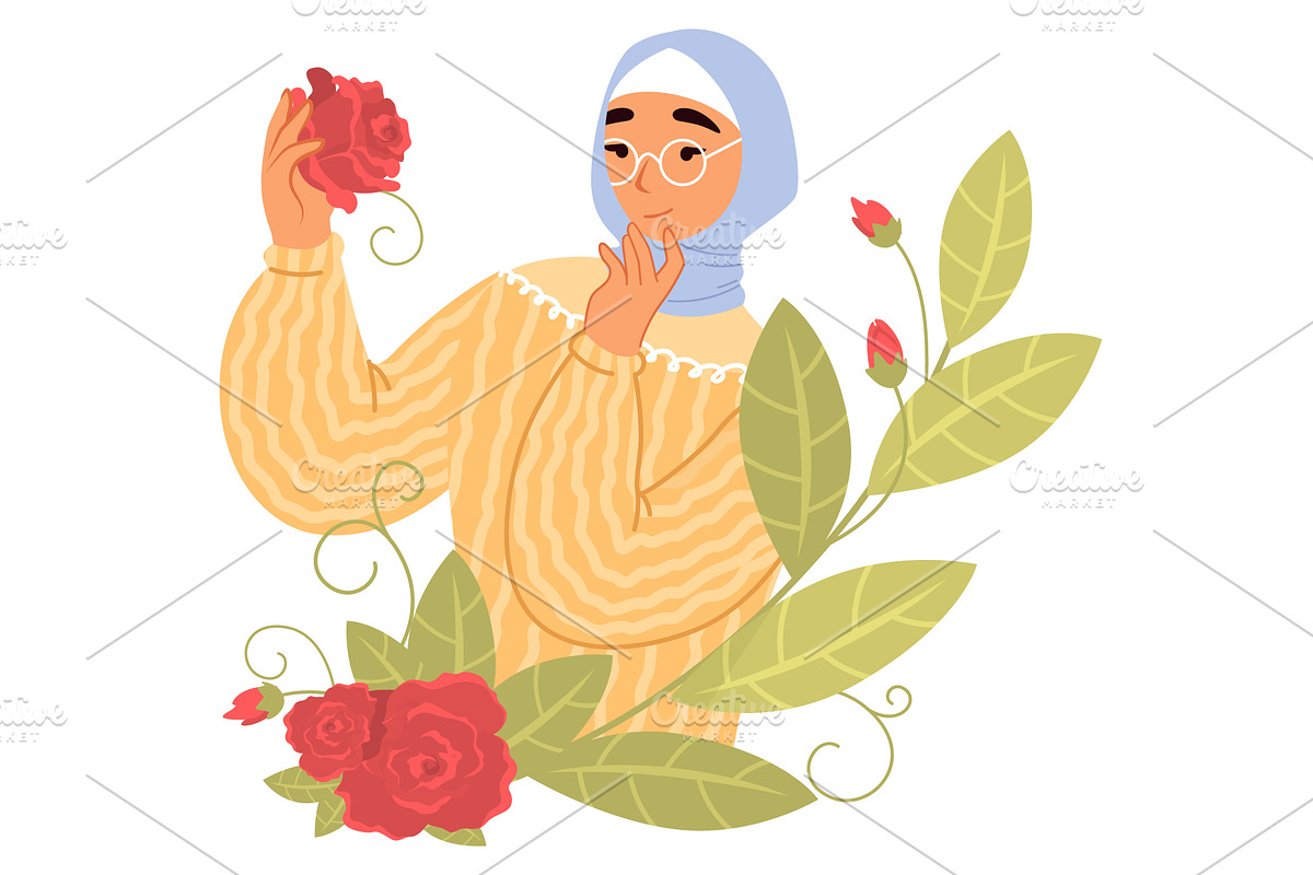 A young woman wearing a light blue, an Object Illustration by SiberianArt