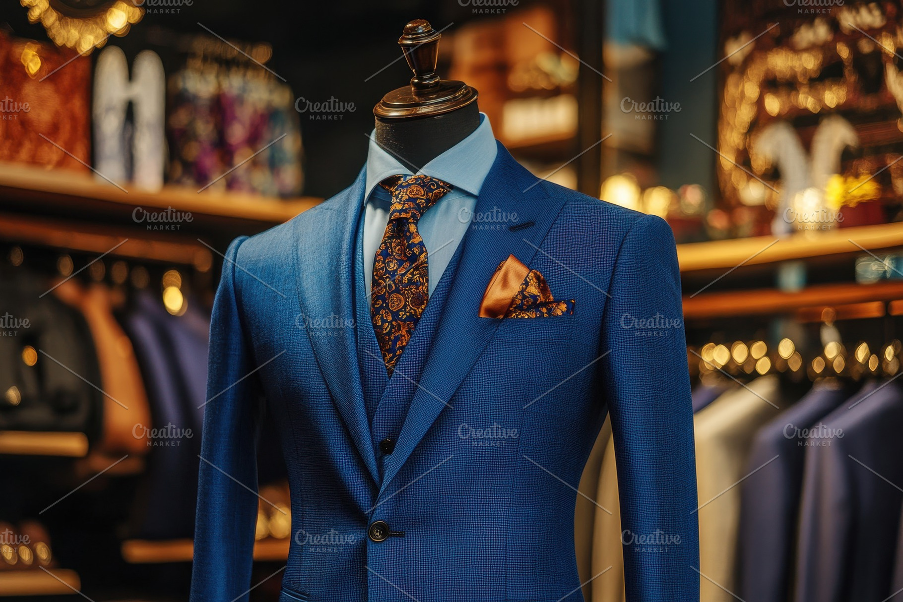 Tailored blue suit displayed on mann, a Photo by Iftikhar Alam