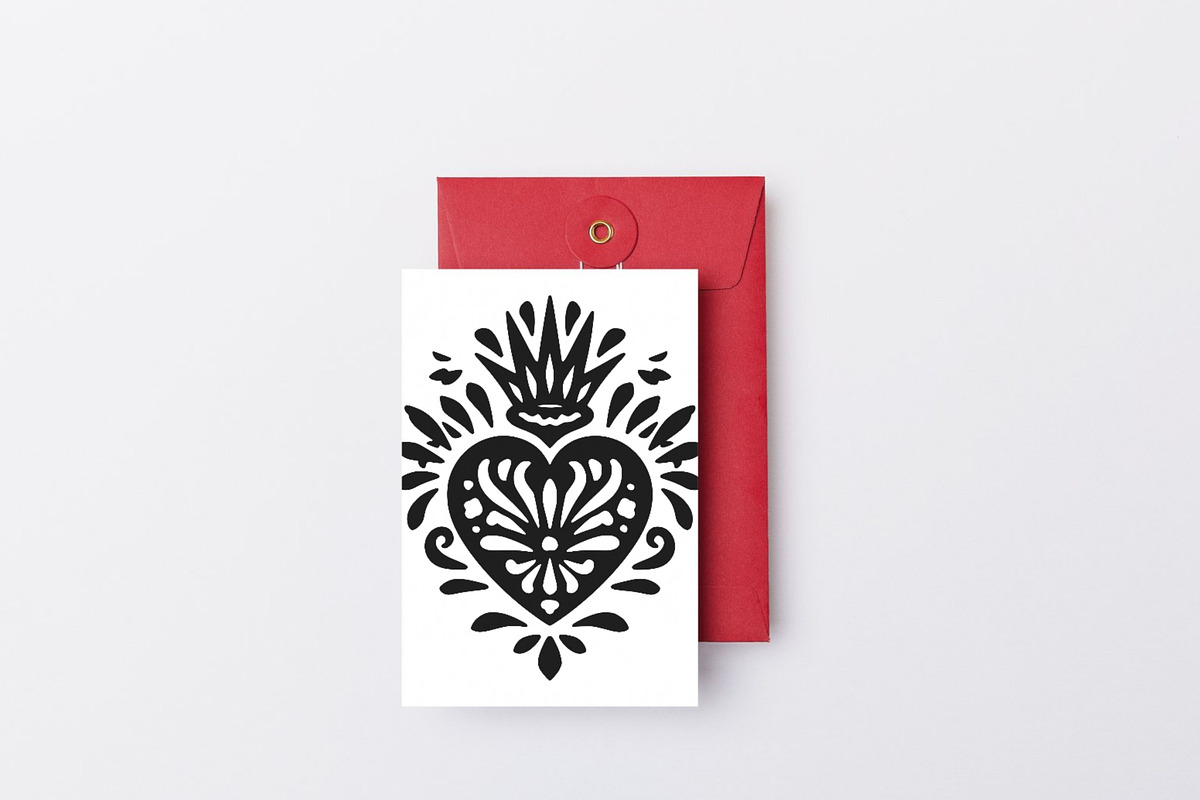 Mexican Folk Art Sacred Hearts SVG, an Object Graphic by Pattern Whimsy (Photo 4 of 4)