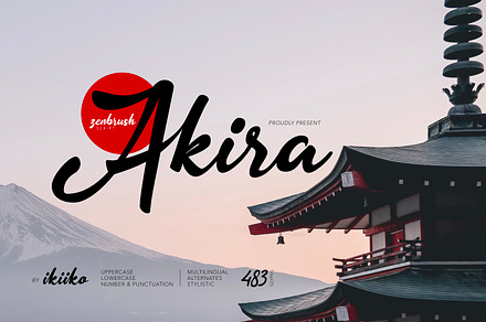 Akira - Zenbrush Script, a Script Font by ikiiko