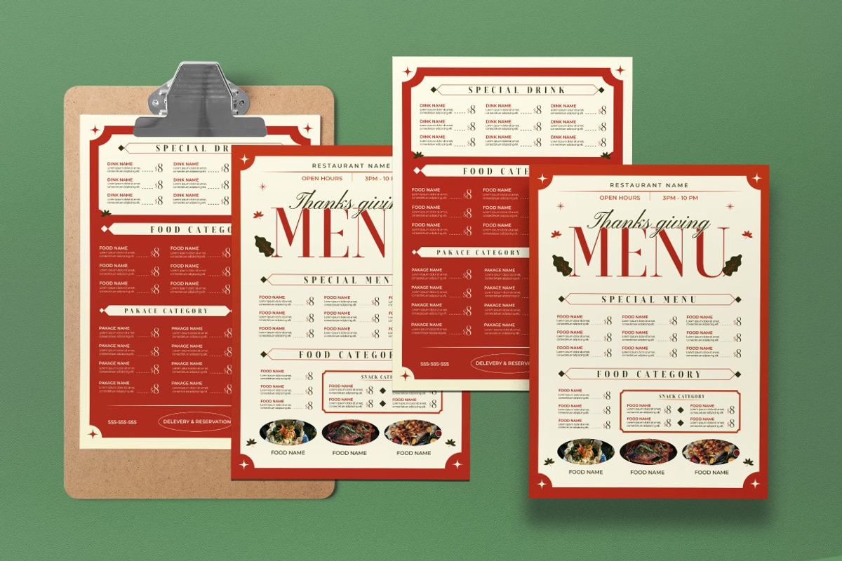 Thanksgiving Food Menu preview 4