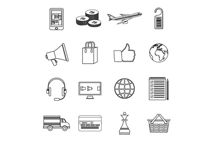 Set of simple line icons
