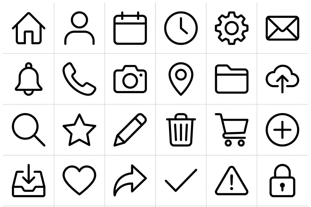 41 Vector Outline Social UI Icons, an Outline Icon by adenpinkstore (Photo 15 of 20)