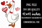 Goose Valentine Clipart Sublimation, an Illustration by Designking (Thumbnail 4 of 5)