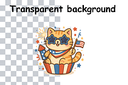 Cupcake Firecracker Cat PNG – Sublim, a Seasonal Illustration by Smillyy Threads (Thumbnail 2 of 6)