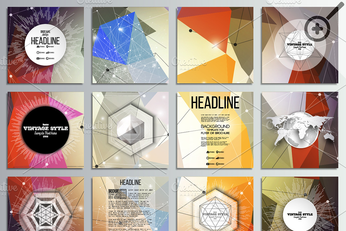 Set of 72 creative cards, a Work Illustration by VectorShop