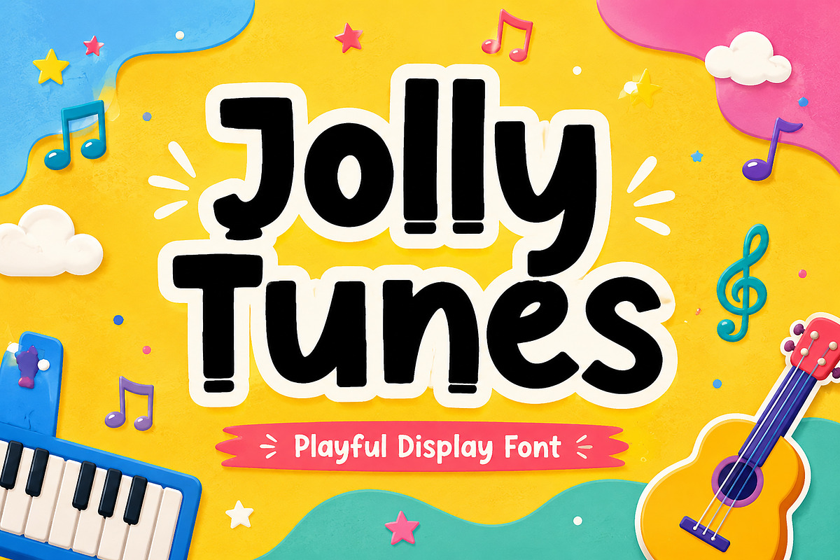 Jolly Tunes, a Slab Serif Font by Wow Magic (Photo 1 of 5)
