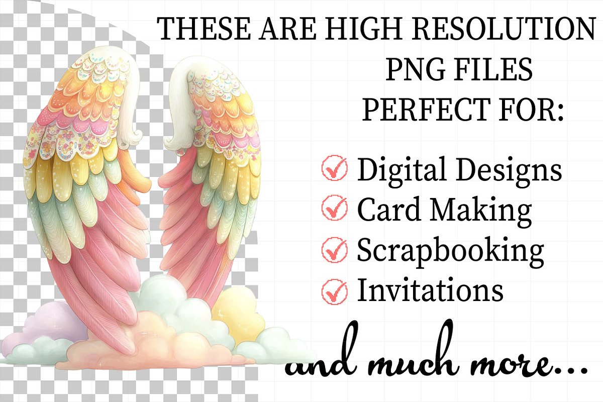 Whimsical Easter Heaven Angel Wings, an Illustration by Daily.Designs (Photo 2 of 8)