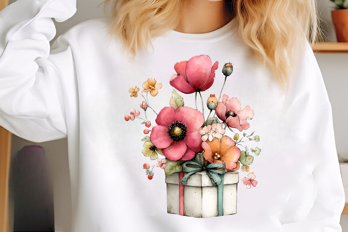 Flowers in gift box clipart, an Illustration by SinaCreation (Photo 3 of 8)