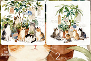 Cat Gathering Among Greenery, an Animal Illustration by yahu88studio (Thumbnail 1 of 3)